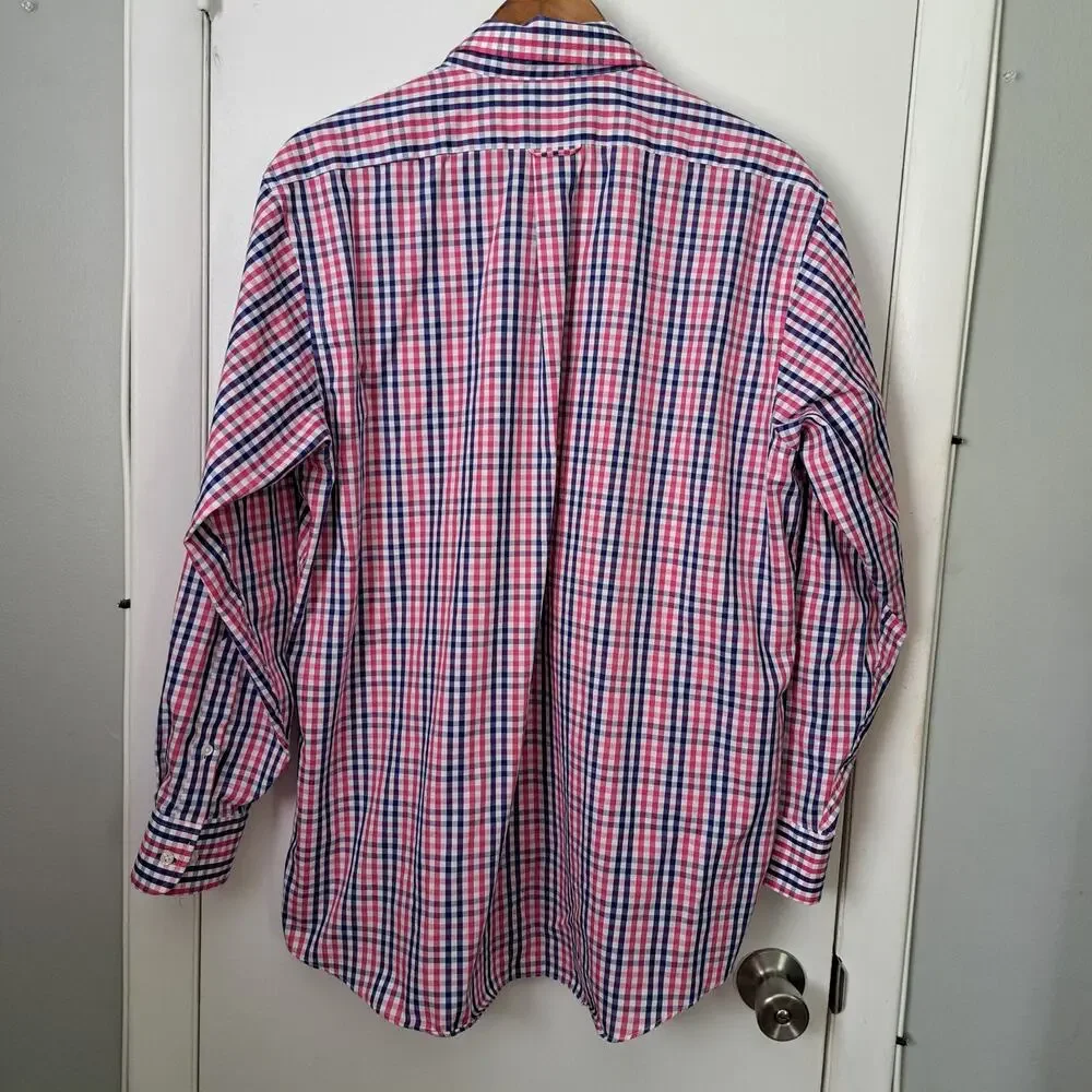 Izod Men's Quick Dry Regular Fit Long Sleeve Button Down Multicolor Plaid Shirt - Picture 2 of 6